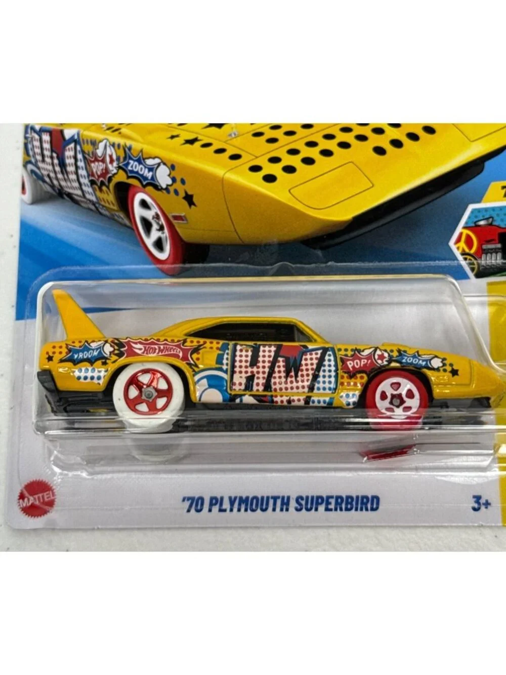 Hot Wheels '70 Plymouth Superbird Yellow Graffiti Art Cars 7/10